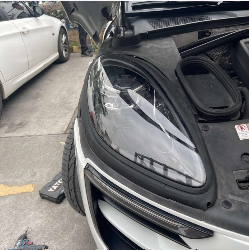 porsche cayenne headlight 2011-18 models converted into 24 matrix LED daytime running lights - Image 5