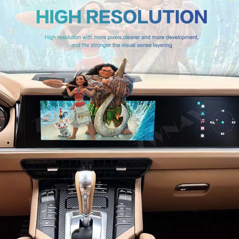 Porsche Cayenne dual screen 12.3 HD Android player for 2014-2017 models, high-resolution passenger entertainment with seamless OEM dash integration. - Image 3