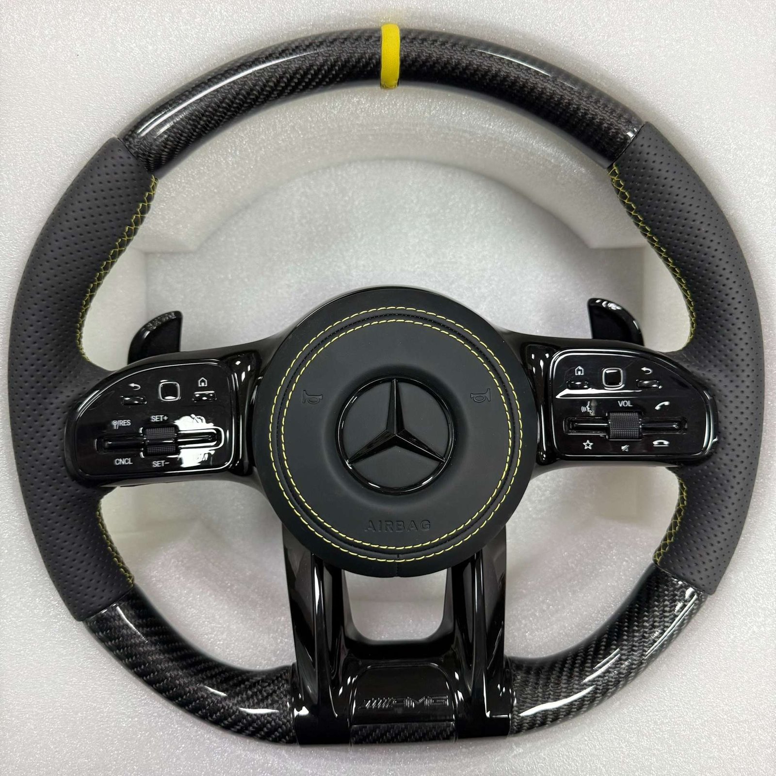 BENZ steering wheel upgrade - carbon and alcantara finish