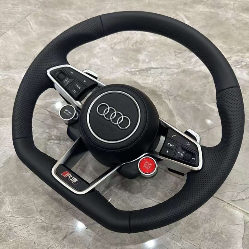 Audi Carbon Fiber Steering Wheel with Drive Select & Start - Full Function One-Button Start, Dynamic Mode & Valve Switch Control - Image 4
