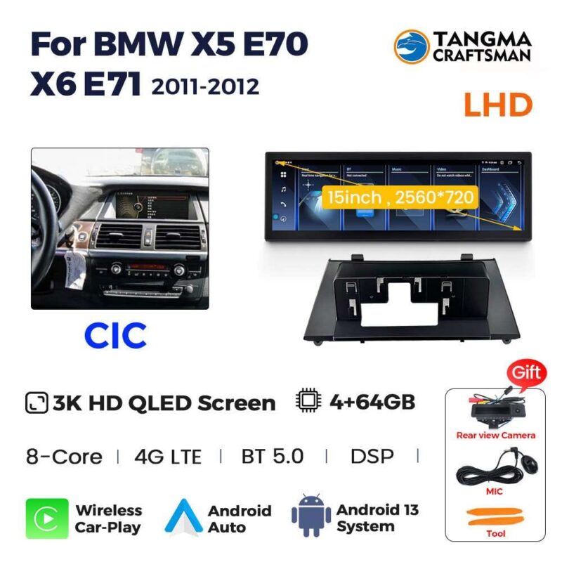Auto Radio Gps Navigatie Multimedia 14.9lnch Draadloze Carplay Android Voor Bmw X 5 E 70X6 E71 Ccc Cic Touchscreen - Image 5