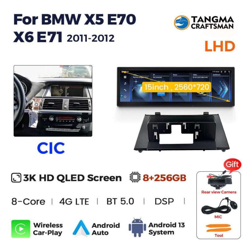 Auto Radio Gps Navigatie Multimedia 14.9lnch Draadloze Carplay Android Voor Bmw X 5 E 70X6 E71 Ccc Cic Touchscreen - Image 7