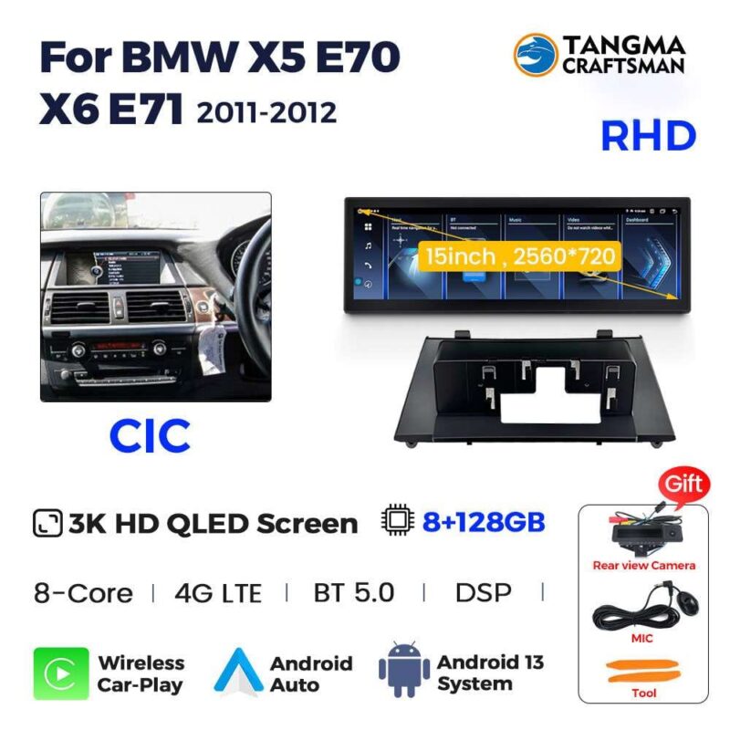 Auto Radio Gps Navigatie Multimedia 14.9lnch Draadloze Carplay Android Voor Bmw X 5 E 70X6 E71 Ccc Cic Touchscreen - Image 12