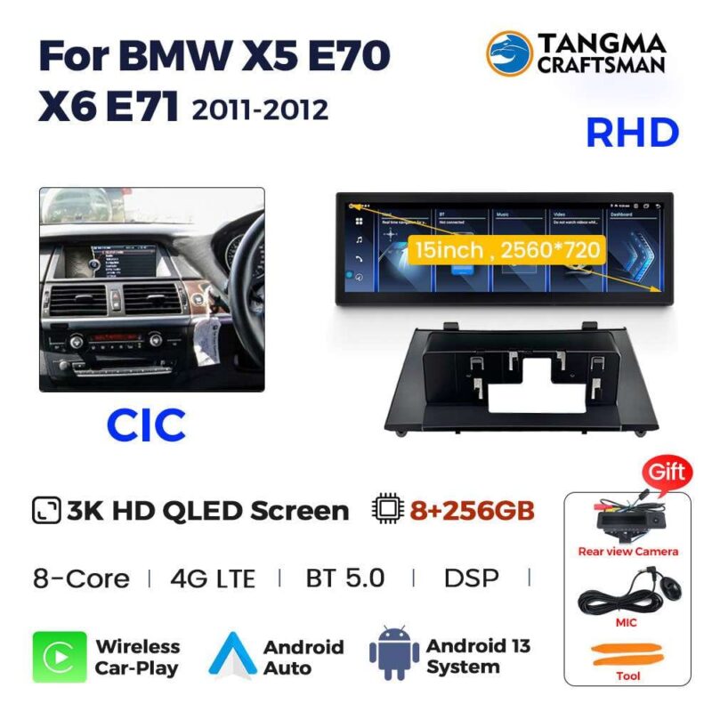 Auto Radio Gps Navigatie Multimedia 14.9lnch Draadloze Carplay Android Voor Bmw X 5 E 70X6 E71 Ccc Cic Touchscreen - Image 13