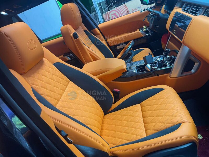 Range Rover interior upgrade kit 2011-2024 custom-fit calfskin seats dashboard door panel armrest full set luxury car upholstery replacement for L405 L462 L663 models - Image 3