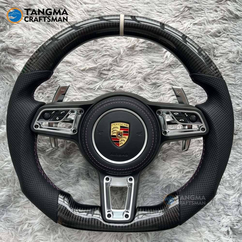 Porsche Cayenne Macan Panamera carbon fiber steering wheel full range 12-point TUV certification reflow mark + original airbag non-destructive embedding