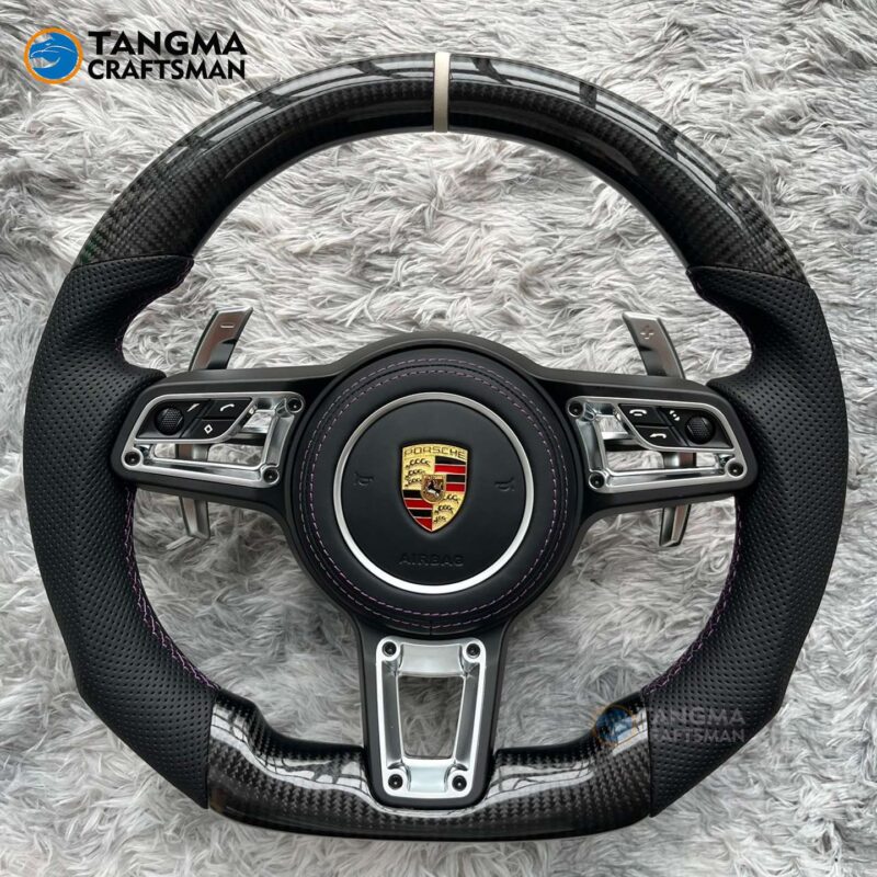 Porsche Cayenne Macan Panamera carbon fiber steering wheel full range 12-point TUV certification reflow mark + original airbag non-destructive embedding