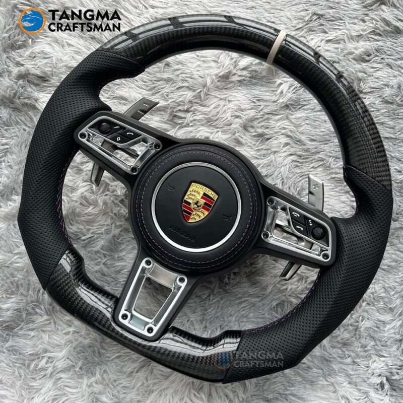 Porsche steering wheel carbon fiber full range 12-point TUV certification reflow mark + original airbag non-destructive embedding - Image 4