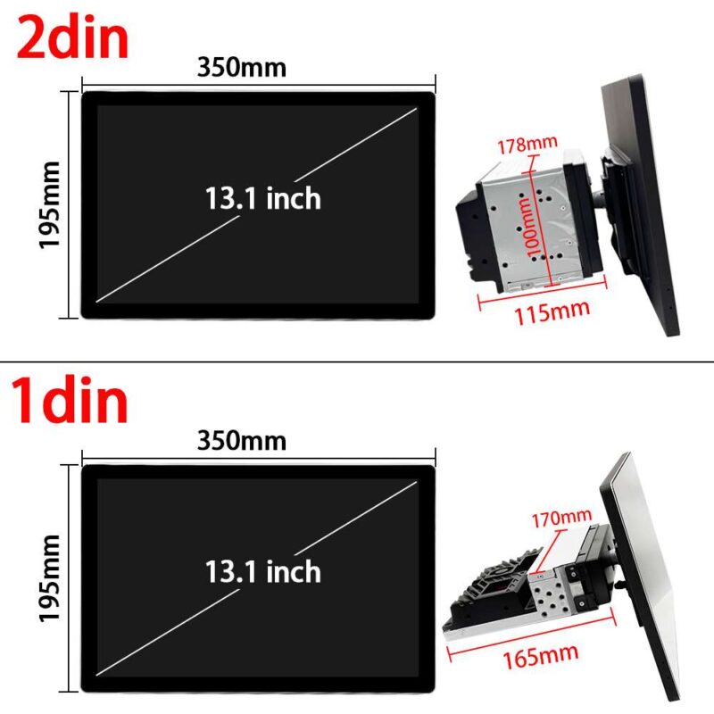 Car Multimedia System 360° Rotation with GPS Navigation 13 Inch Android Dual-core 1920×1200 Touch Screen for Audi BMW Ford Toyota - Radio Rear View Camera, Compatible with Android Auto and CarPlay - Image 3