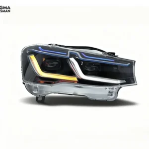 2010+ BMW X3 LED Headlights DRL Blue Bezel