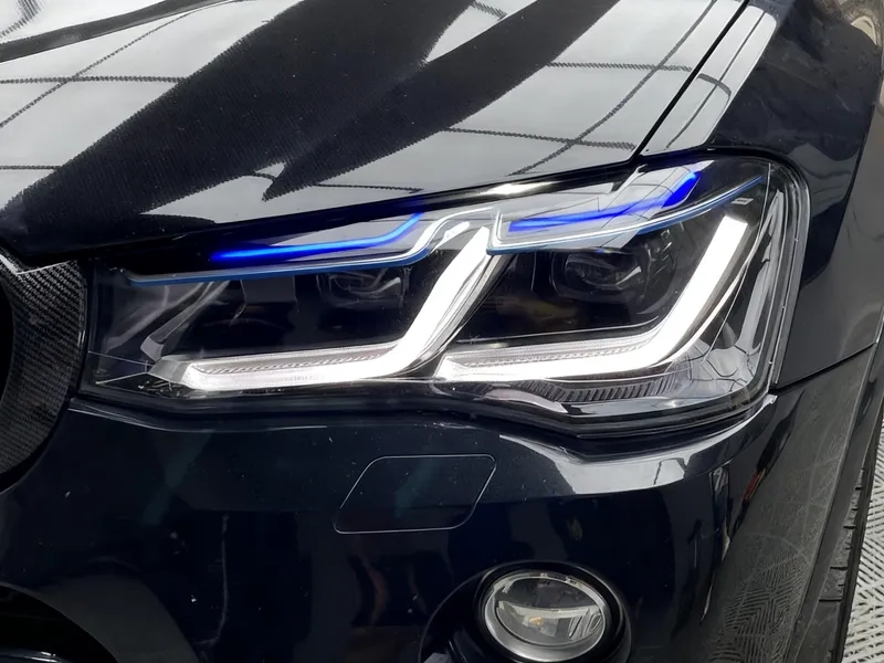 2010+ BMW X3 LED Headlights DRL Blue Bezel