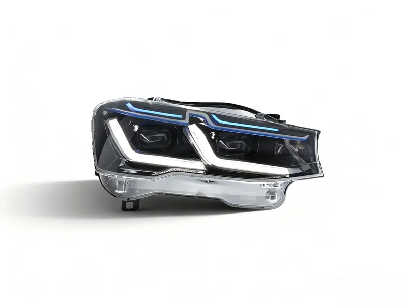 2010+ BMW X3 LED Headlights DRL Blue Bezel