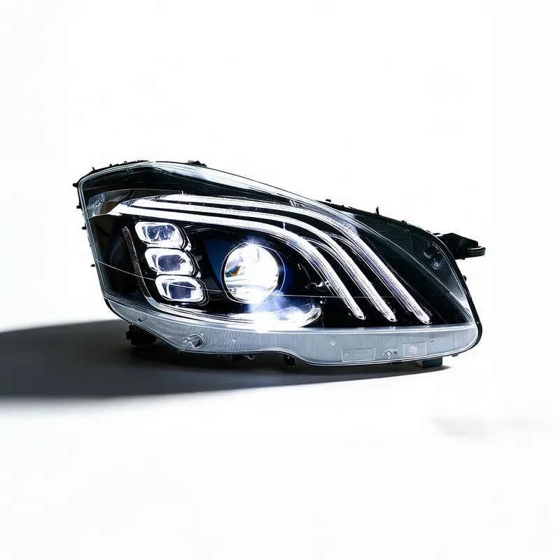 06+ Mercedes S-Class LED Headlights W221 3-Bar DRL