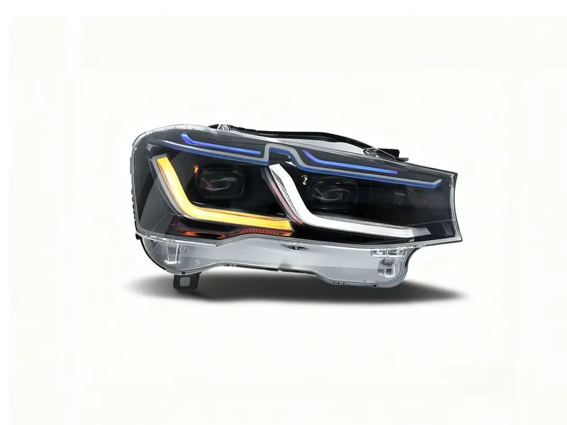 2010+ BMW X3 LED Headlights DRL Blue Bezel