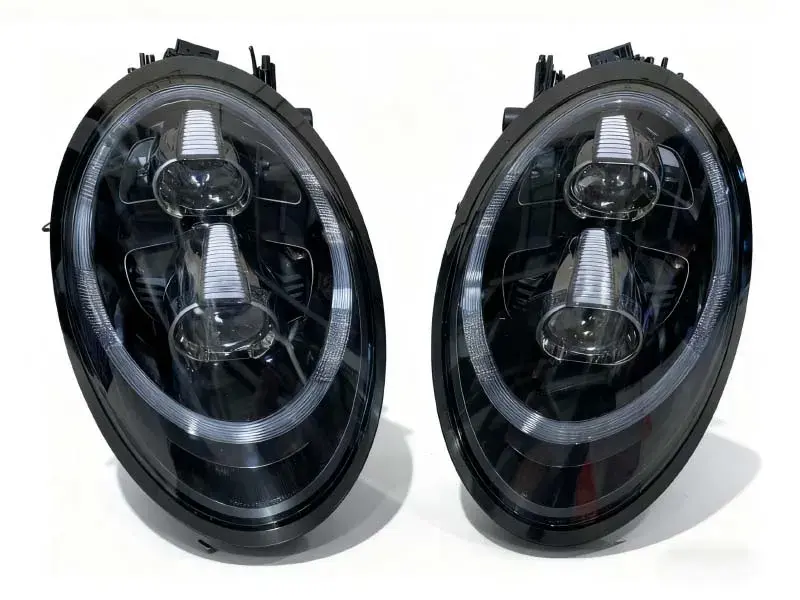 Porsche 911 991 PDLS Smoked LED Headlights with Modules and Wiring Harness Adaptive Upgrade