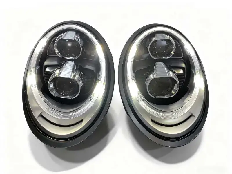 Porsche 911 991 PDLS Smoked LED Headlights with Modules and Wiring Harness Adaptive Upgrade