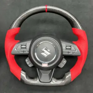 Suzuki Jimny custom carbon fiber steering wheel with leather grip