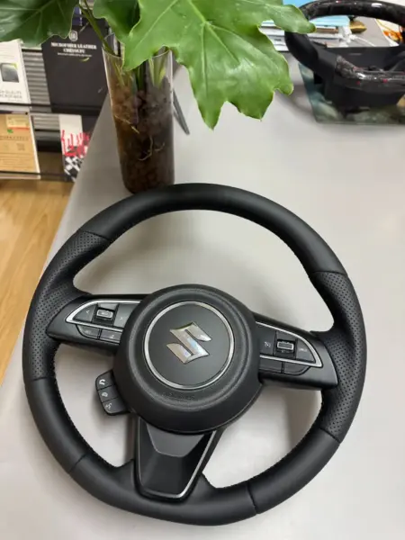 Suzuki Jimny calfskin leather carbon fiber multifunction steering wheel upgrade