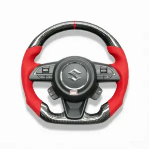 Suzuki Jimny custom carbon fiber steering wheel with leather grip
